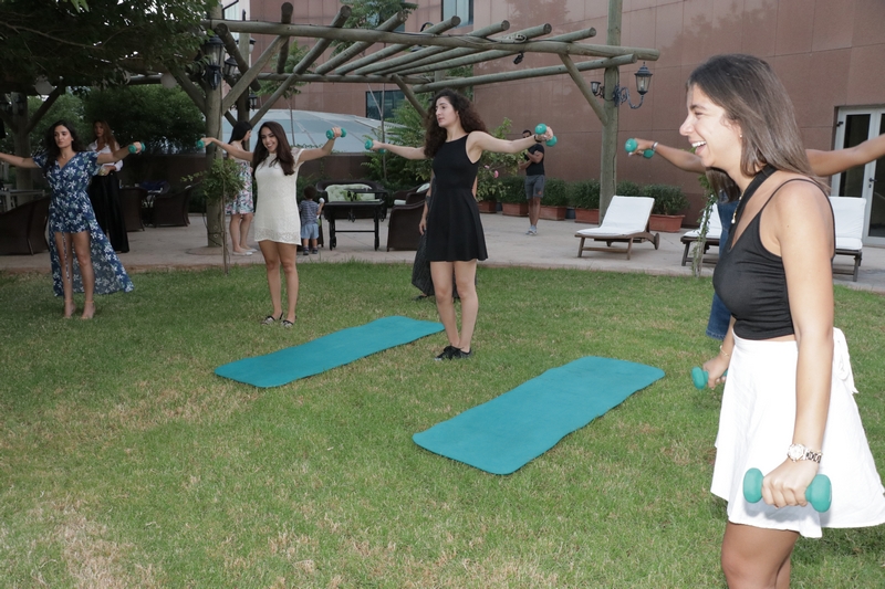 Gathering around the pool at Hilton Beirut Habtoor Grand